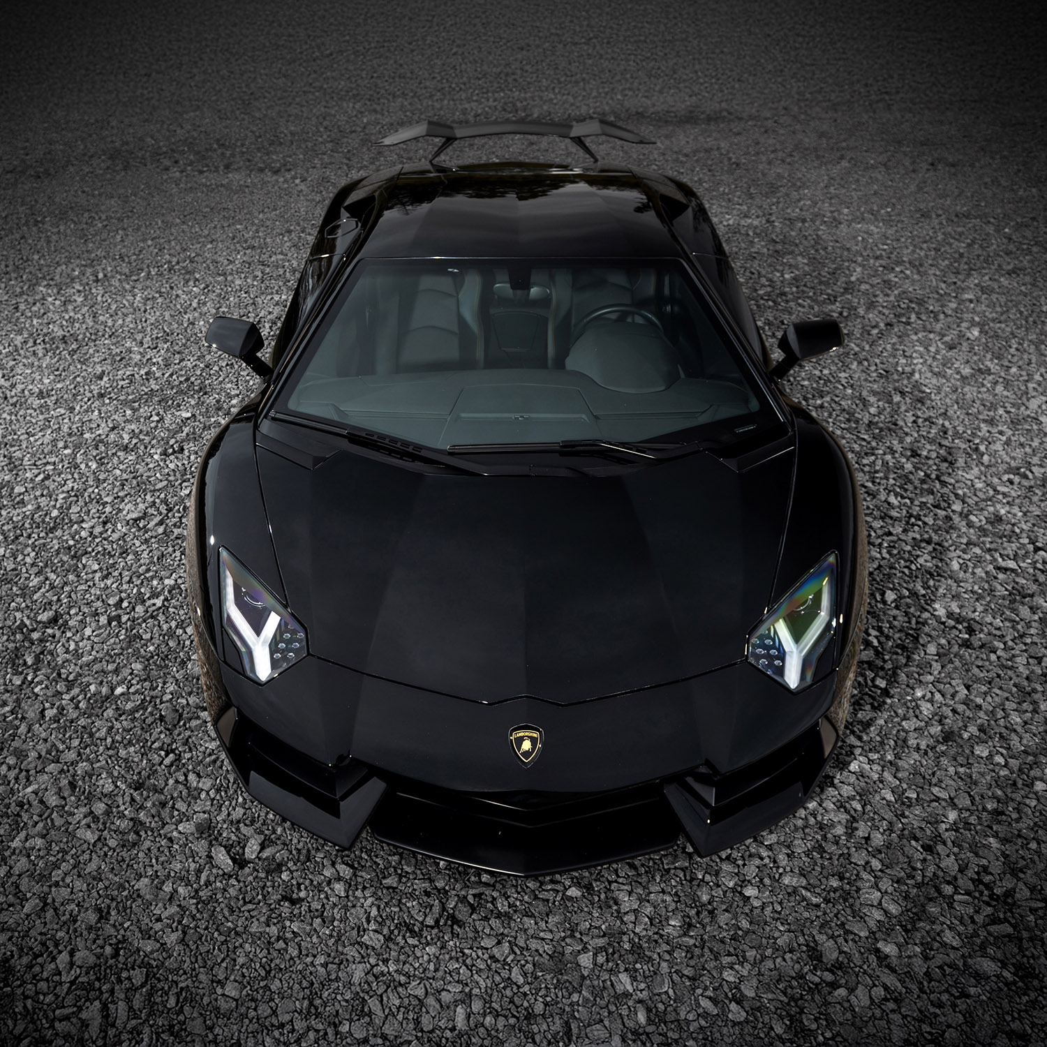 Svart Lamborghini Aventadir
