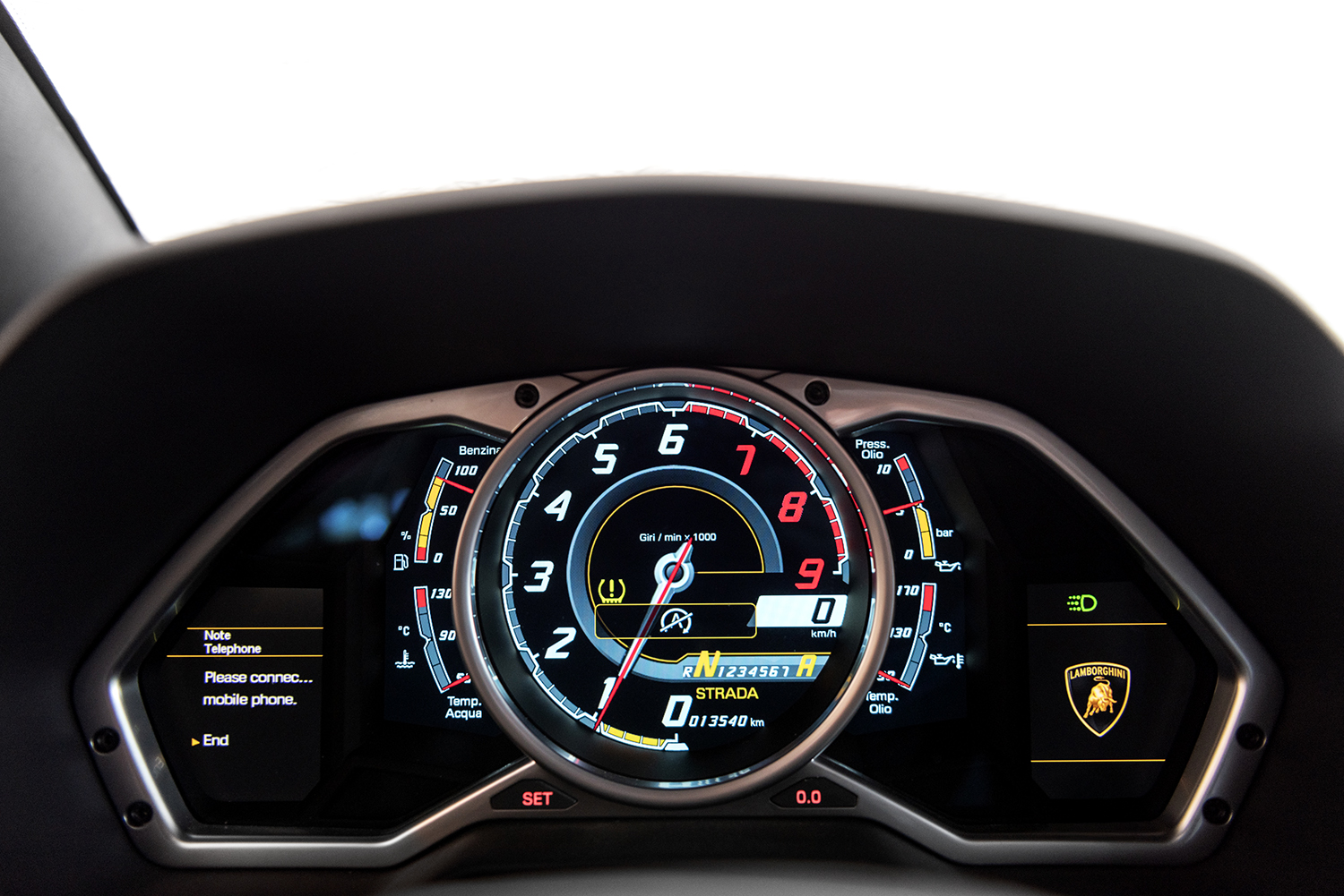 Instrumentpanel på Lamborgini Aventador